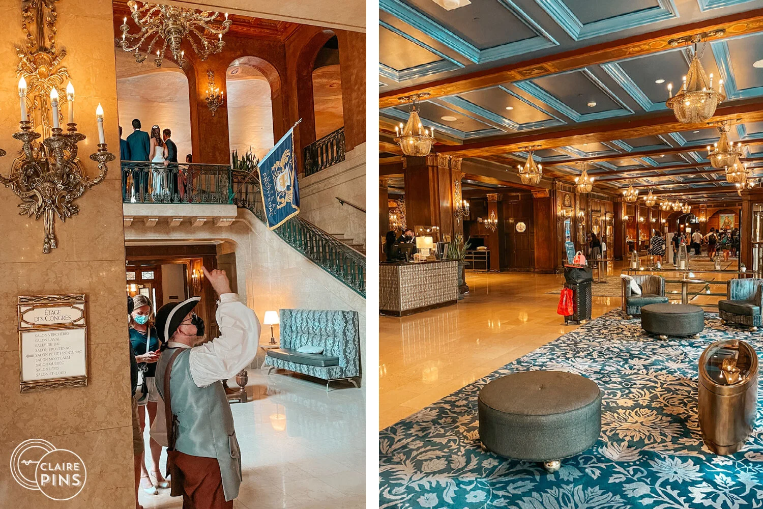 Visiting the Chateau Frontenac hotel on a guided tour in Quebec
